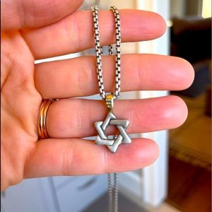 David Yurman men’s cable Star of David necklace